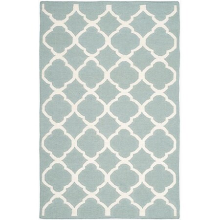 Safavieh 4 x 6 ft. Small Rectangle Contemporary Dhurries- Blue and Ivory- Flatweave Rug DHU627A-4